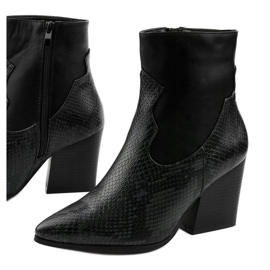 Bottines noires à bout pointu Chay le noir gris 1