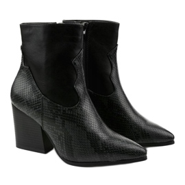 Bottines noires à bout pointu Chay le noir gris 2