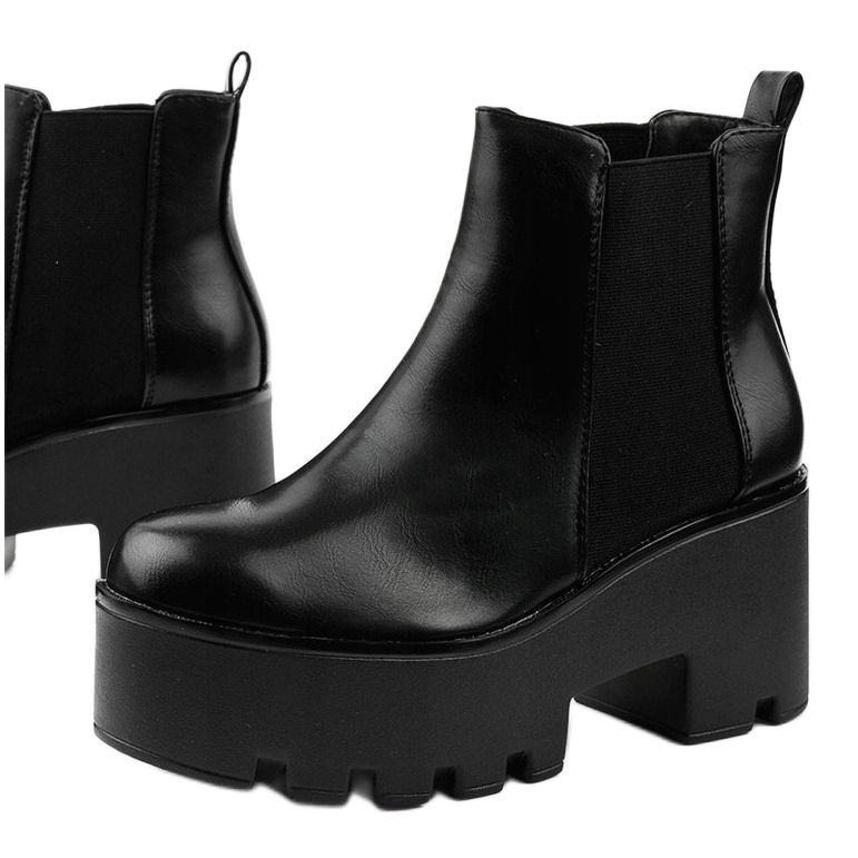 Bottines noires avec élastique Pardia 1