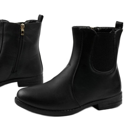 Bottines plates noires avec élastique et fermeture éclair Trini le noir 1