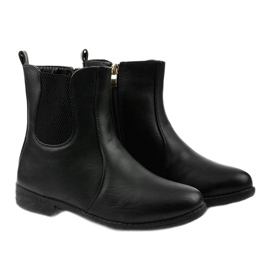 Bottines plates noires avec élastique et fermeture éclair Trini 2