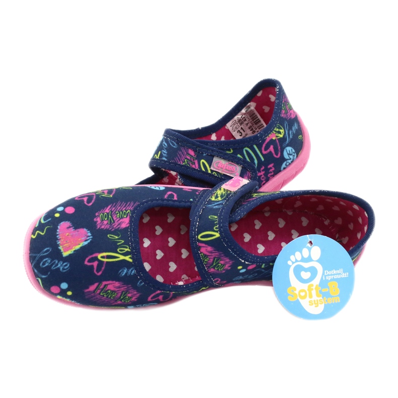 Chaussures pour enfants Befado 945Y431 bleu marin rose multicolore jaune 5