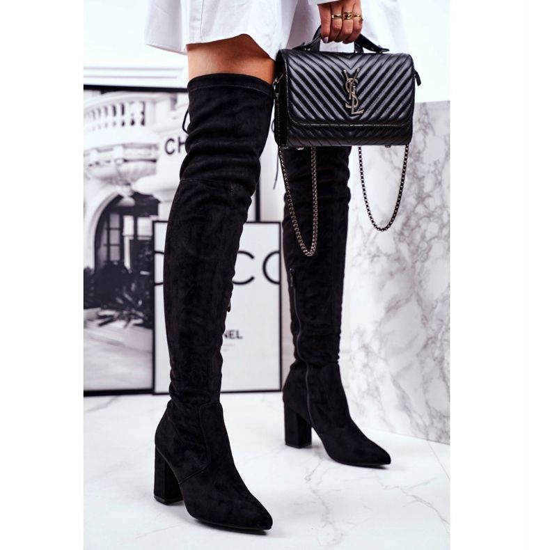 S.Barski Bottines Femme Talon Daim Noir Milwa le noir 2