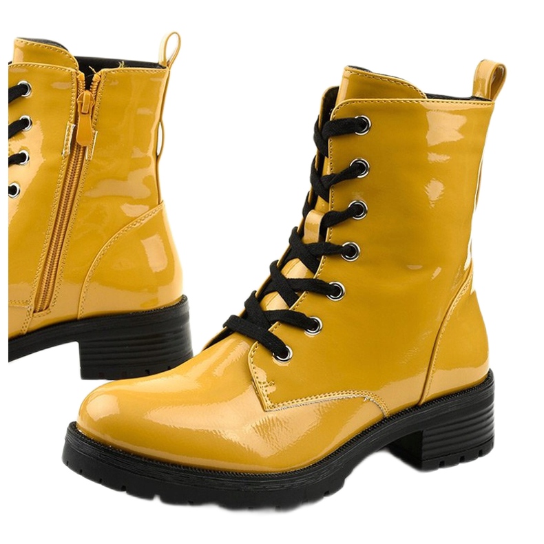 Boots Slider laquées jaunes 1