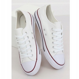Baskets classiques blanches pour femmes JD05P BLANC / ROUGE 4