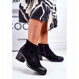 Vinceza Bottines Femme Talon Daim Noir Volares le noir 1