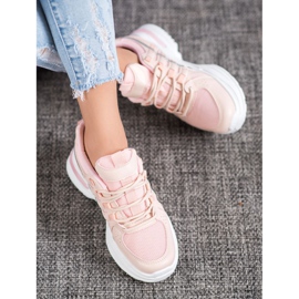 SHELOVET Chaussures de sport à la mode sur la plate-forme rose 1