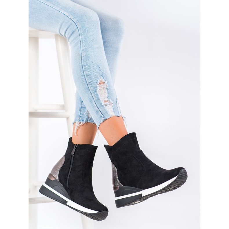 Bottines compensées VINCEZA le noir 2