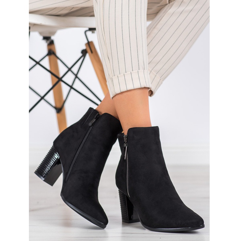 Bottines en daim à fermeture éclair VINCEZA noir 1