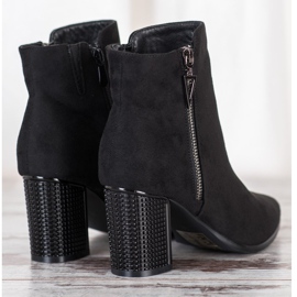 Bottines en daim à fermeture éclair VINCEZA le noir 2