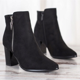 Bottines en daim à fermeture éclair VINCEZA le noir 4