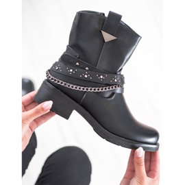 Seastar Bottes de rock à la mode le noir 4