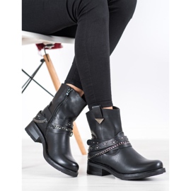 Seastar Bottes de rock à la mode le noir 3