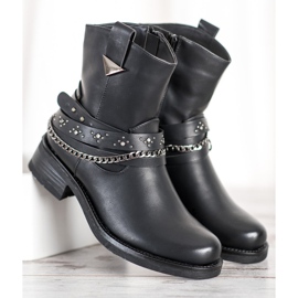 Seastar Bottes de rock à la mode le noir 5