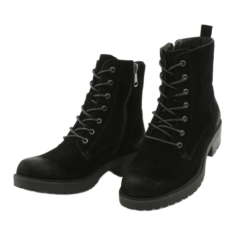 American Club Bottes américaines en daim noir le noir 2