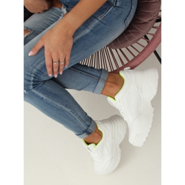 Blanc LA78P Chaussures de sport à semelle haute jaune blanche 2