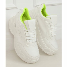 Blanc LA78P Chaussures de sport à semelle haute jaune 1