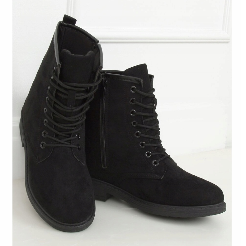 Bottines noires à lacets E2002 Noir le noir 1