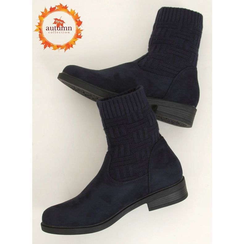 Boots à tige pull E2100 Navy bleu marin 1