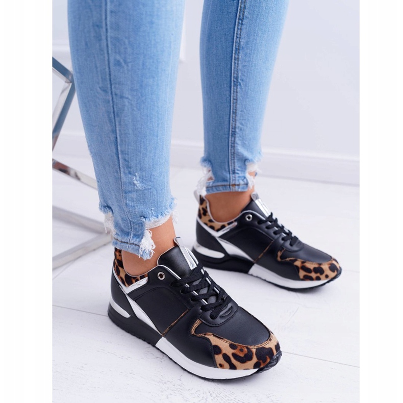 Chaussures Sport Femme Motif Léopard Noir Fippo le noir multicolore 2