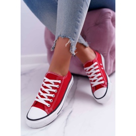 ADY Baskets Femme Basse Matière Rouge FreeTime 1