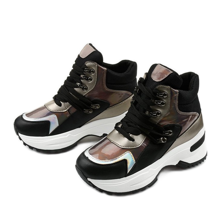 Baskets à enfiler Gianna noires multicolore 2