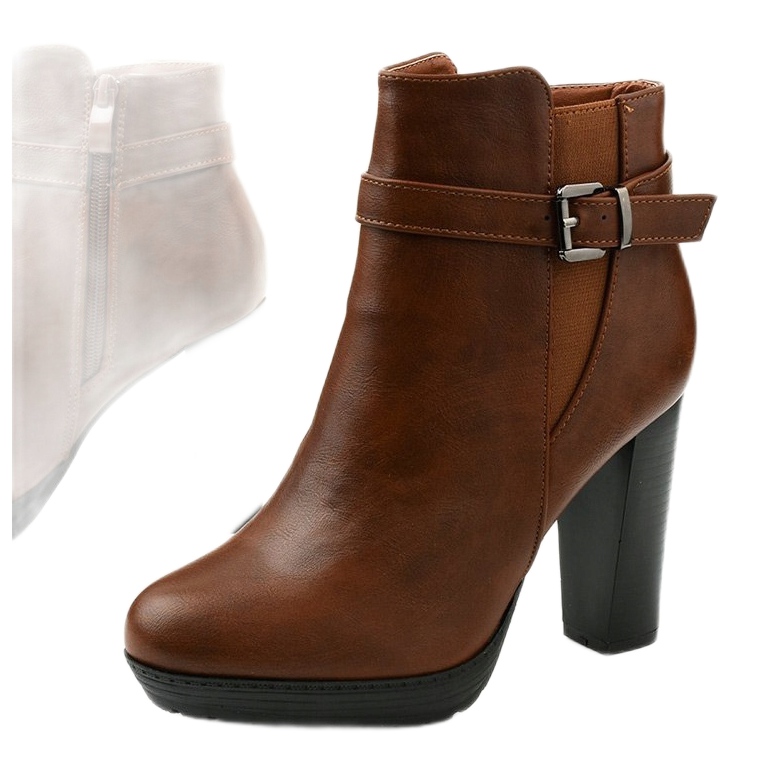 Bottes marron sur le poteau Lorelle brun 1
