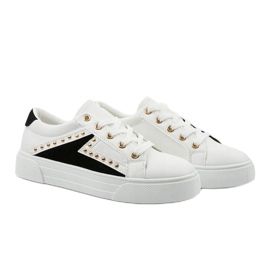 Baskets classiques blanches avec strass A88-69 le noir 3