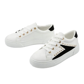 Baskets classiques blanches avec strass A88-69 le noir 2