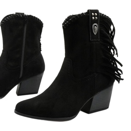 Bottines santiags en daim noir Lamimeila 1