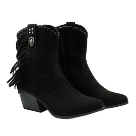 Bottines santiags en daim noir Lamimeila le noir 3