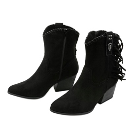 Bottines santiags en daim noir Lamimeila le noir 2
