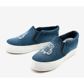 Jean baskets Cherilena bleu marine bleu 2