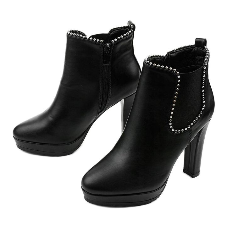 Bottines noires à fermeture éclair et élastique Circus 1