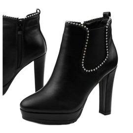 Bottines noires à fermeture éclair et élastique Circus 2