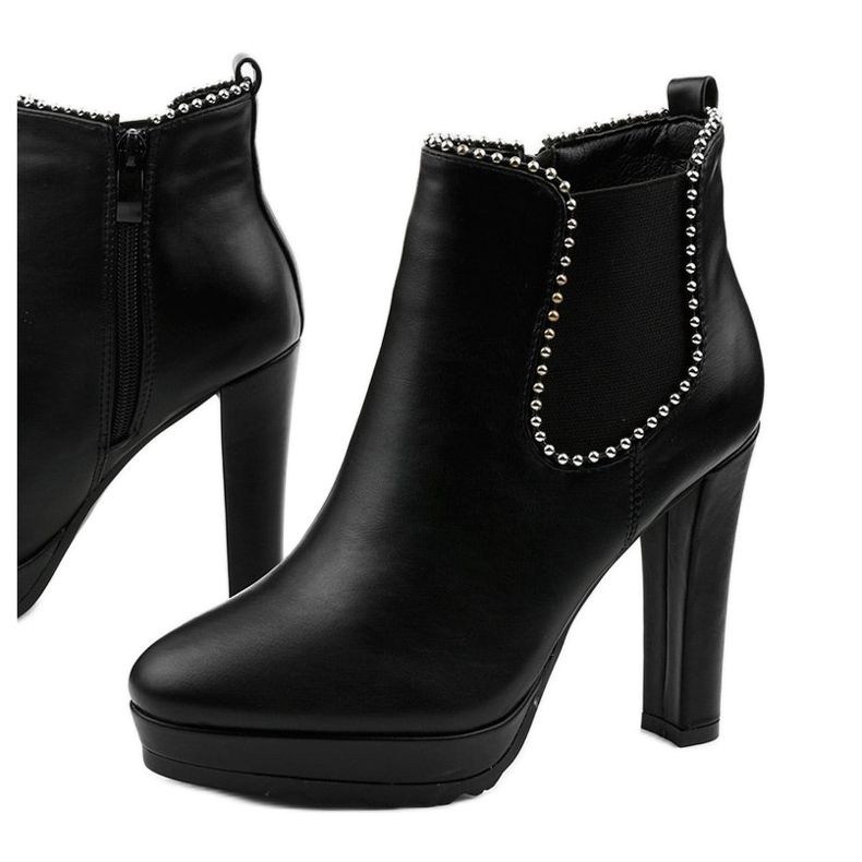 Bottines noires à fermeture éclair et élastique Circus 2