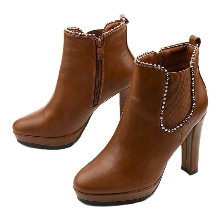 Bottines marron à fermeture éclair et élastique Circus brun 2