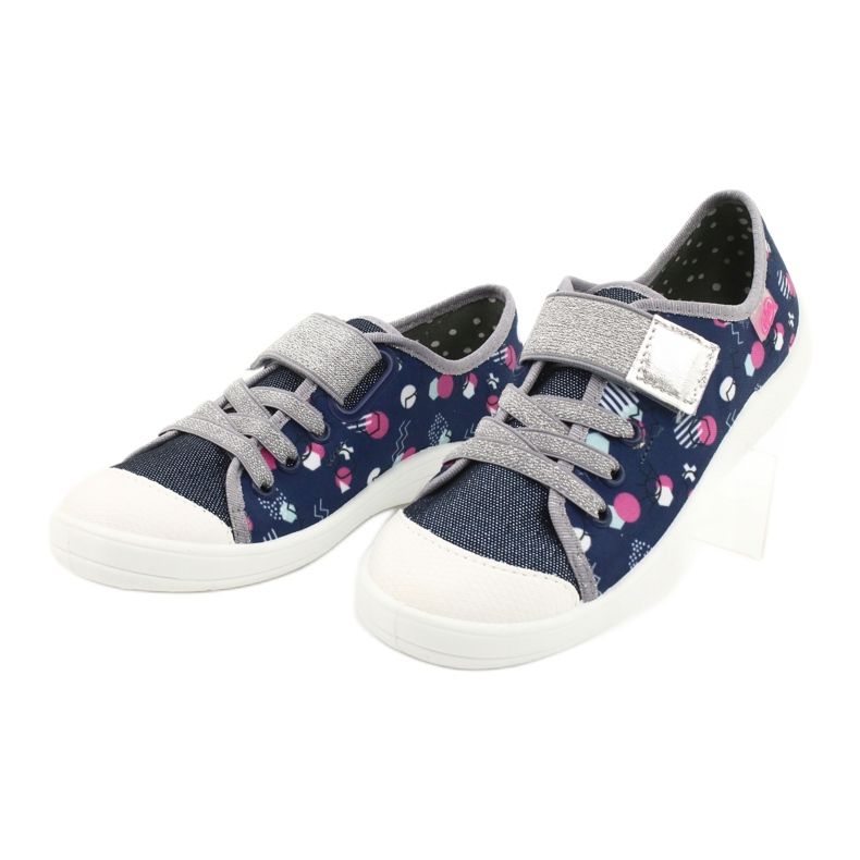 Chaussures pour enfants Befado 251Y149 bleu marine rose argent gris 3