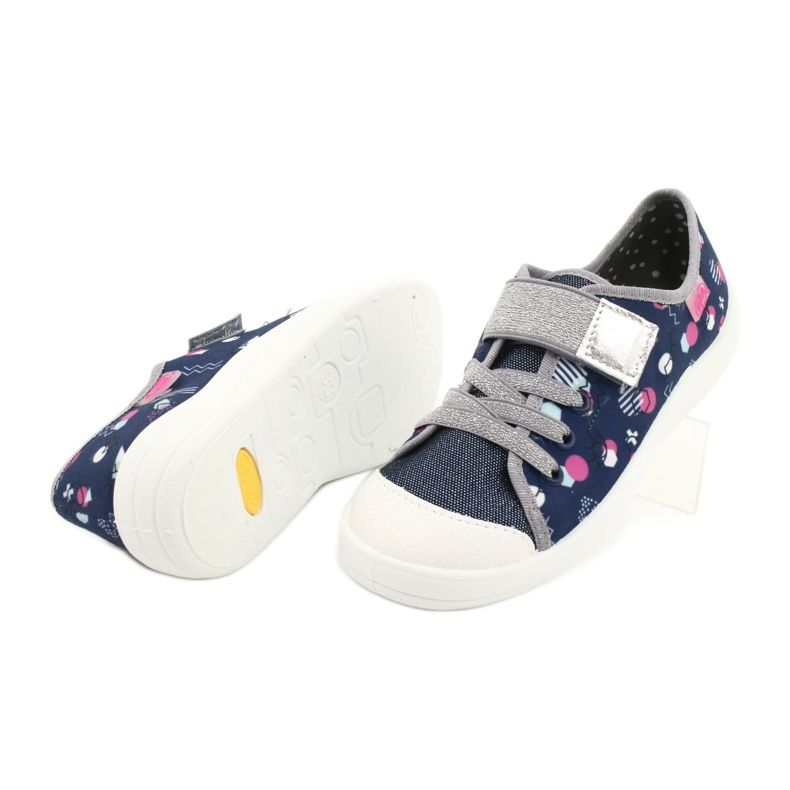 Chaussures pour enfants Befado 251Y149 bleu marine rose argent gris 4
