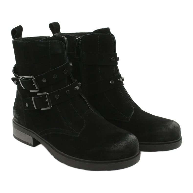 American Club Bottines américaines en daim noir 4