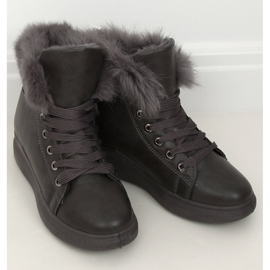 Bottes grises avec fourrure A07 Gris 2