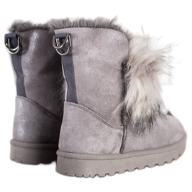 Bella Paris Bottes de neige avec fourrure gris 1