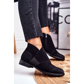 S.Barski Bottines Femme Bottines Chelsea Chaudes Talon Plat Noir Sirro 1