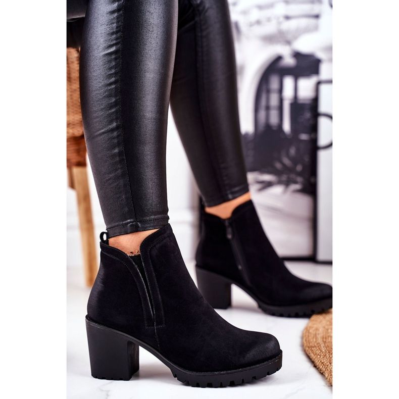 S.Barski Bottes À Talons Pour Femmes Warm Black Veronica noir 1