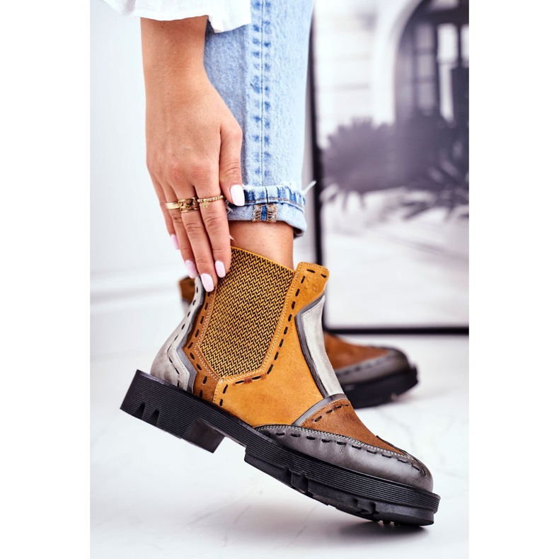 Bottes Jodhpur en cuir pour femmes Maciejka Jaune 04634 multicolore 1