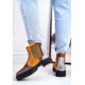 Bottes Jodhpur en cuir pour femmes Maciejka Jaune 04634 multicolore 3