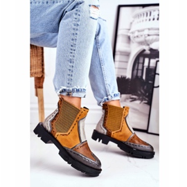 Bottes Jodhpur en cuir pour femmes Maciejka Jaune 04634 multicolore 2