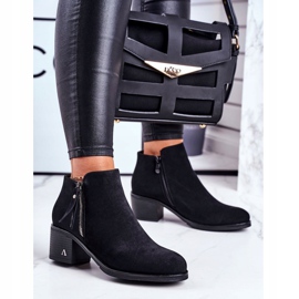 S.Barski Bottines à Talons Femme Warm Noir Blanche le noir 1