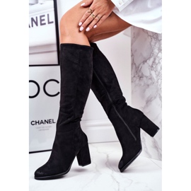 S.Barski Bottes Pour Femmes À Talons En Daim Noir Plusieurs Fois le noir 4