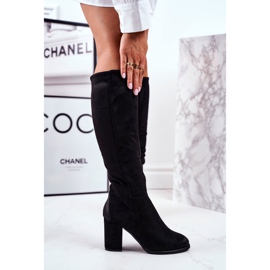 S.Barski Bottes Pour Femmes À Talons En Daim Noir Plusieurs Fois le noir 5